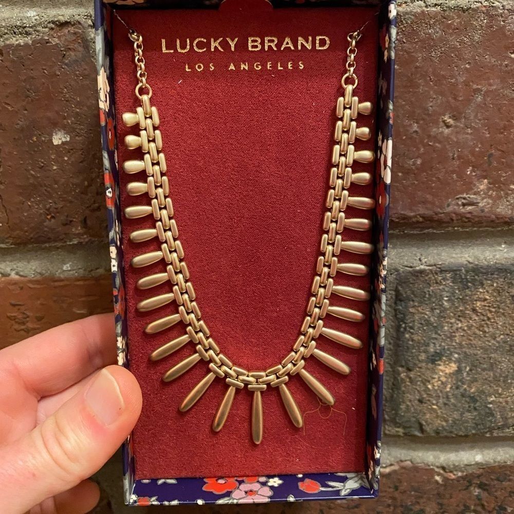 LUCKY Brand gold toned statement collar necklace - Picture 1 of 4